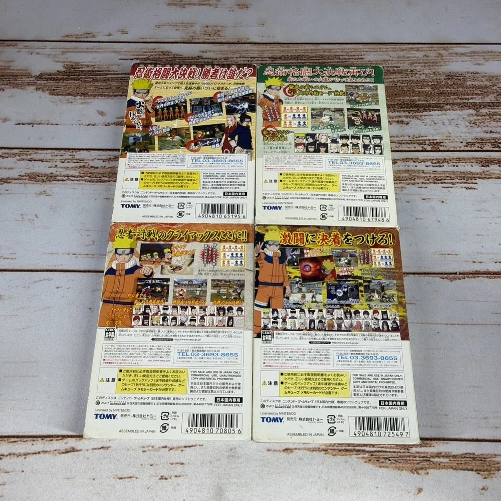 BOXED Naruto Clash of Ninja Gekitou Taisen 1 2 3 4 BUNDLE Set Japanese GameCube